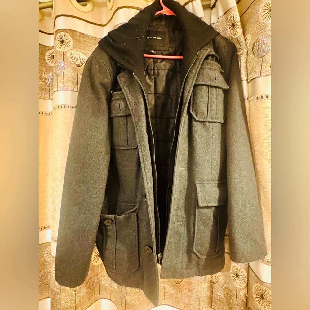 Black and Gray Hooded Jacket